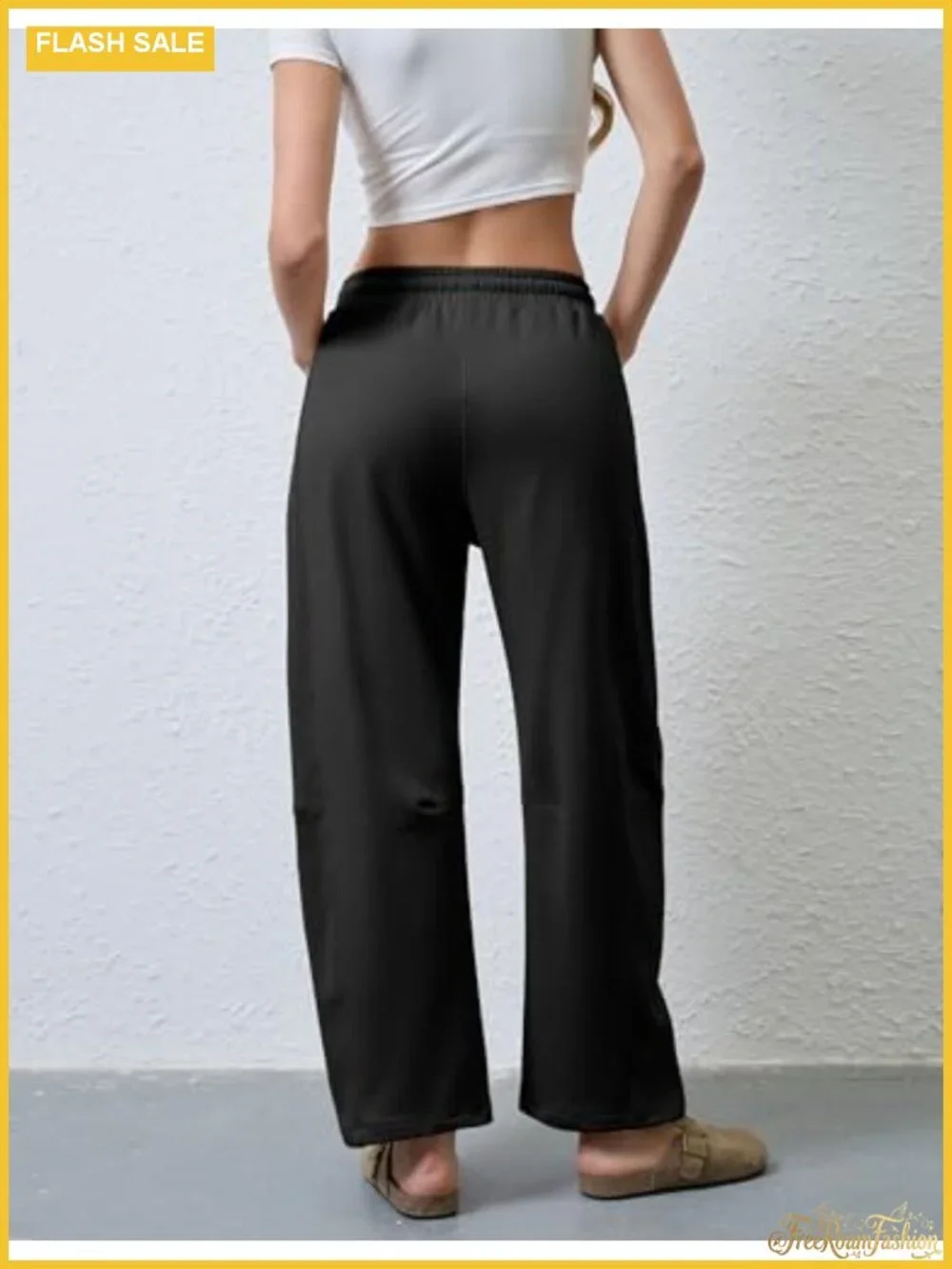 High-Rise Wide Leg Sweatpants Barrel Balloon with Pockets